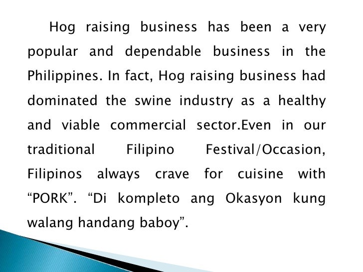 pig farming project proposal Hog raising feasibility